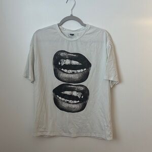 SHEIN White Tee with Black Graphic